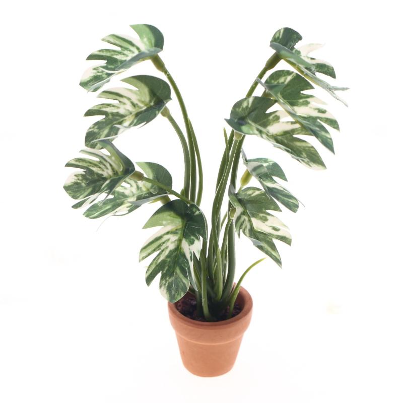 Bonsai Garden Plants - New.1PC 1/12 Dollhouse Simulation Monstera Green