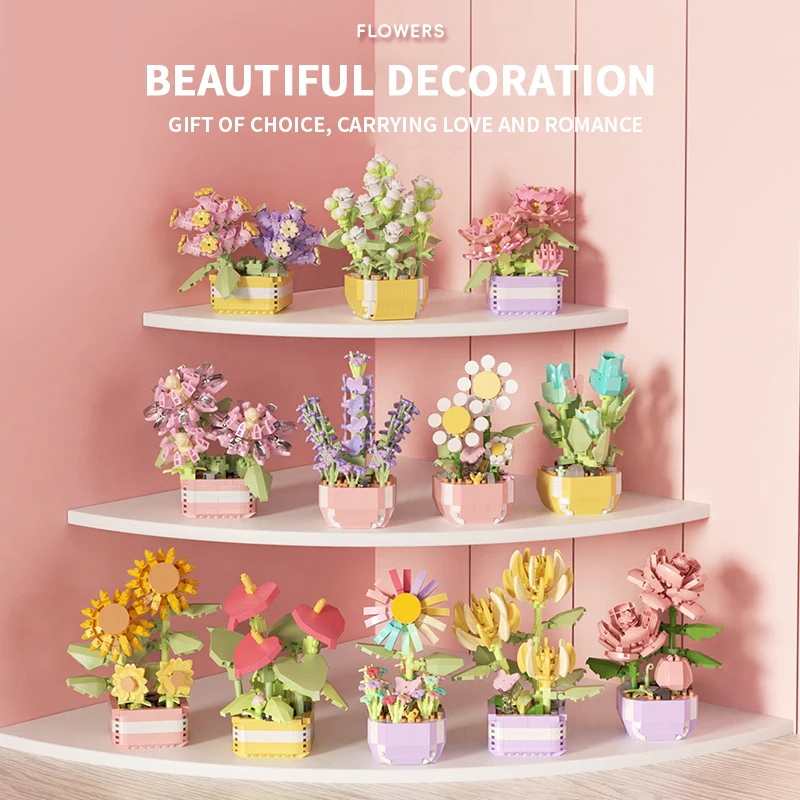 Flower Succulents Building Blo - Bonsai Garden Plants recension och pris